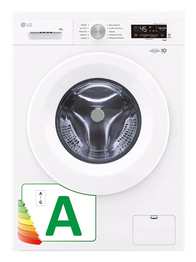 LG F4X1008NWH wasmachine Voorlader 8 kg 1350 RPM Wit