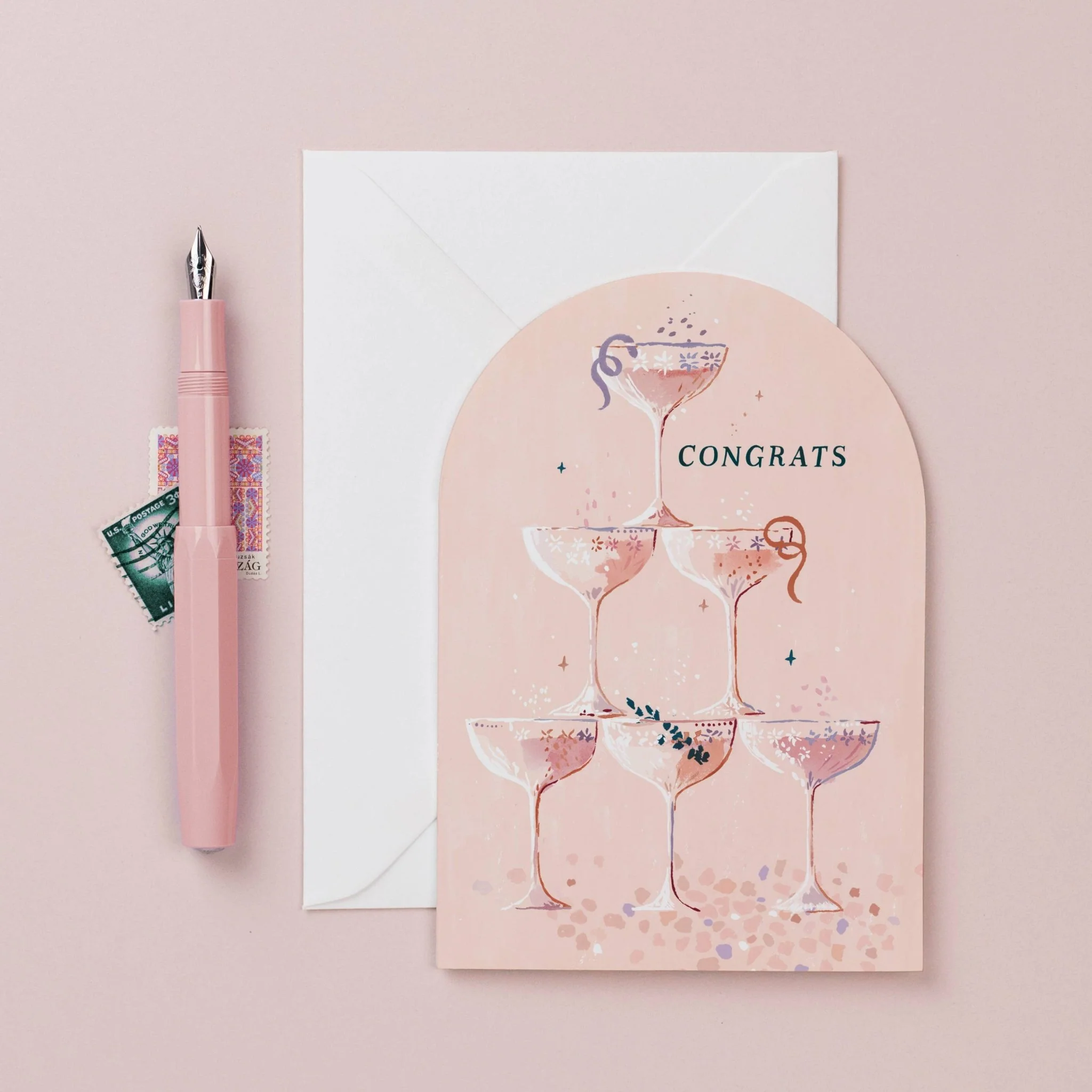 Champagne felicitatiekaart | Verloving | Trouwkaarten