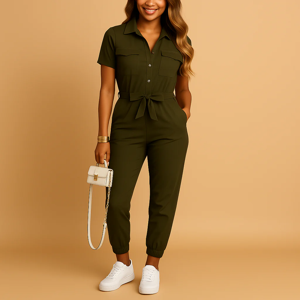 Elvira Elegante Dames Jumpsuit – Stijlvolle Eendelige Outfit met Knopsluiting