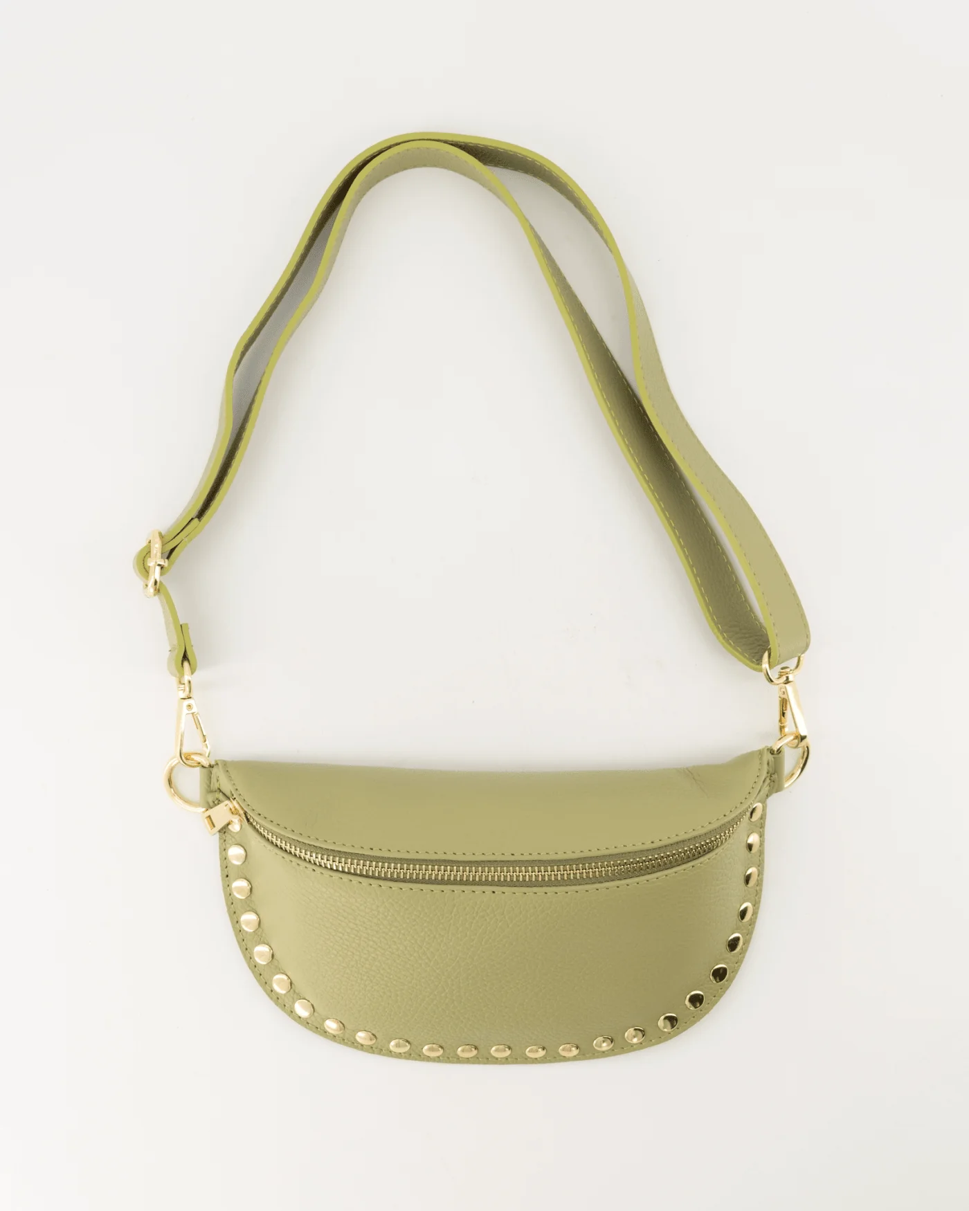 Crossbody Tas | Leer | Moss Green