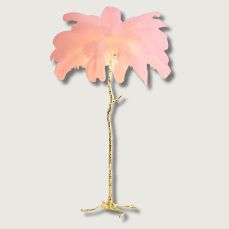LuxeOstral – Nordic Struisvogelveren Vloerlamp