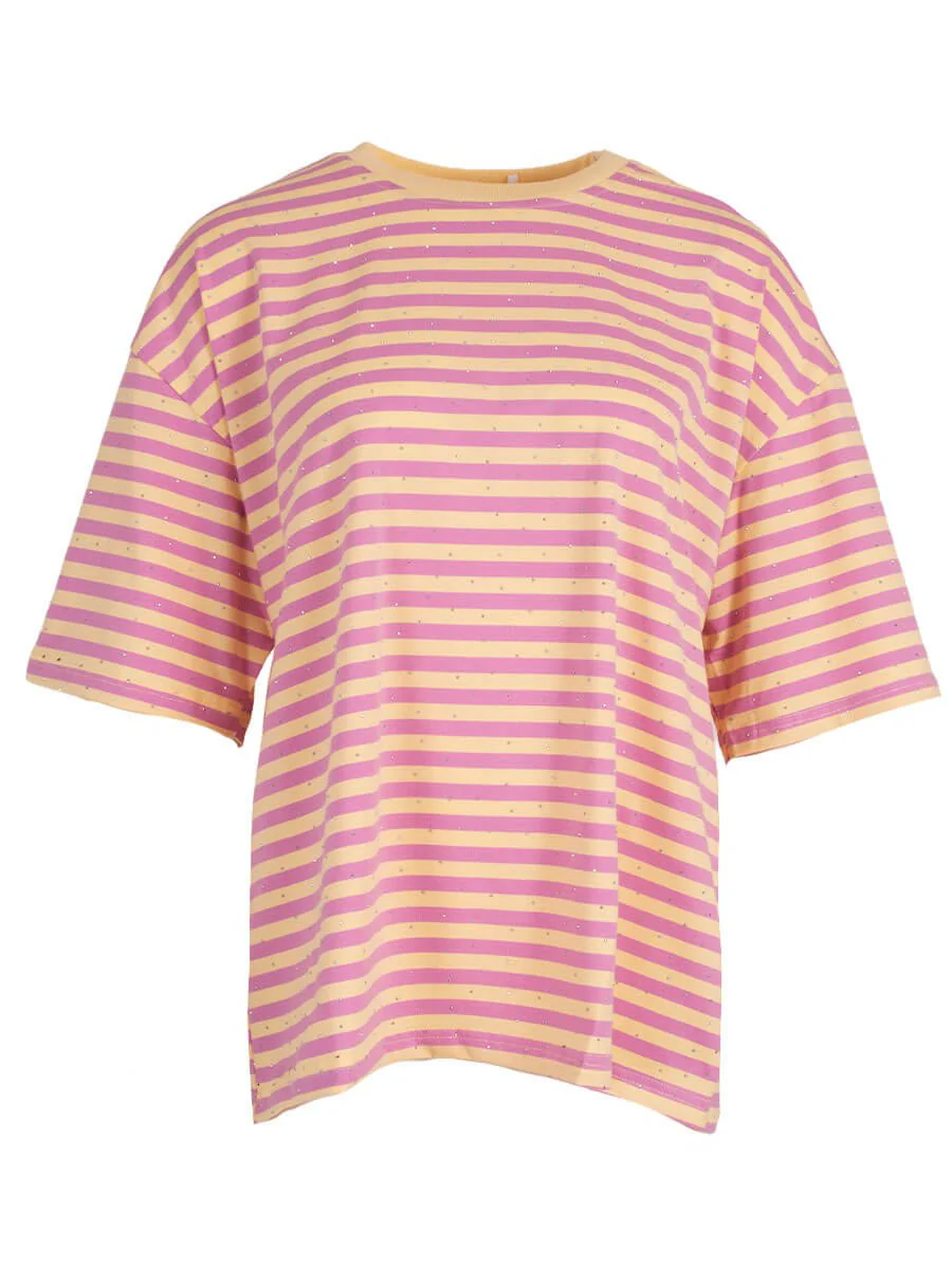 Don’t Strass Shirt| Lila-Geel | One Size
