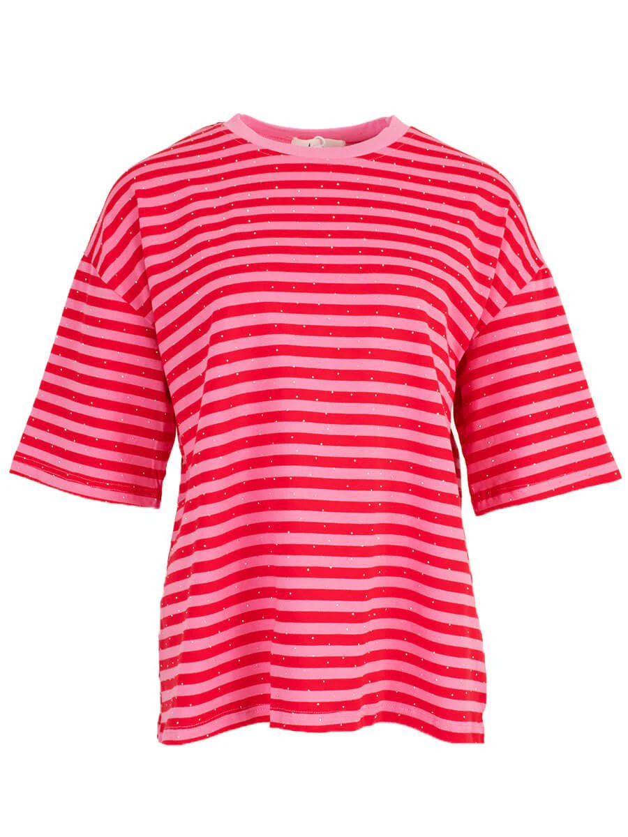 Don’t Strass Shirt| Roze-Rood | One Size
