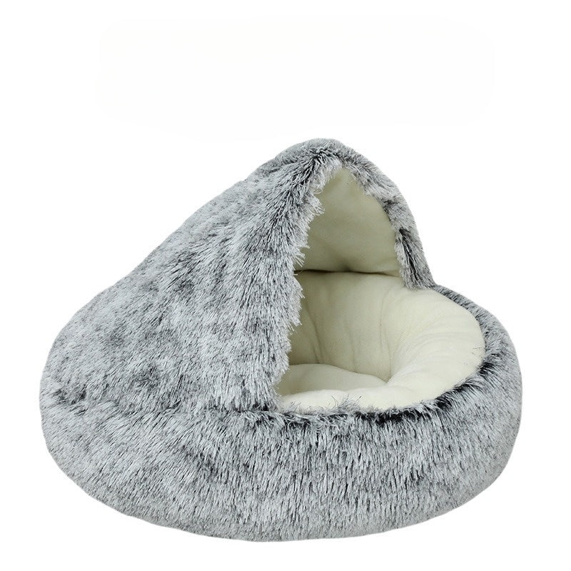 CozyPaws – 2-in-1 Ronde Kattenbed & Winter Slaapzak voor Ultiem Comfort