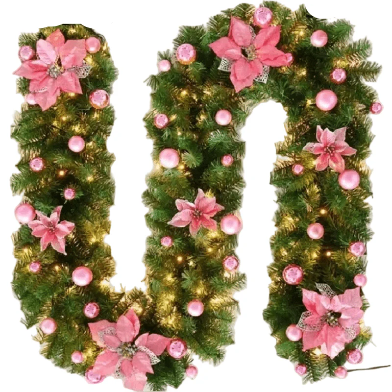 LumiRotan Kerstguirlande – Verlichte Rieten Guirlande met Warme LED’s voor Feestelijke Decoratie