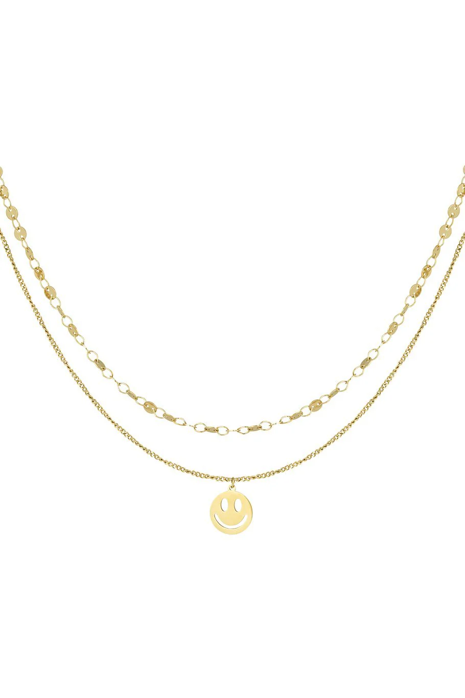 Dubbele Ketting smiley – goud