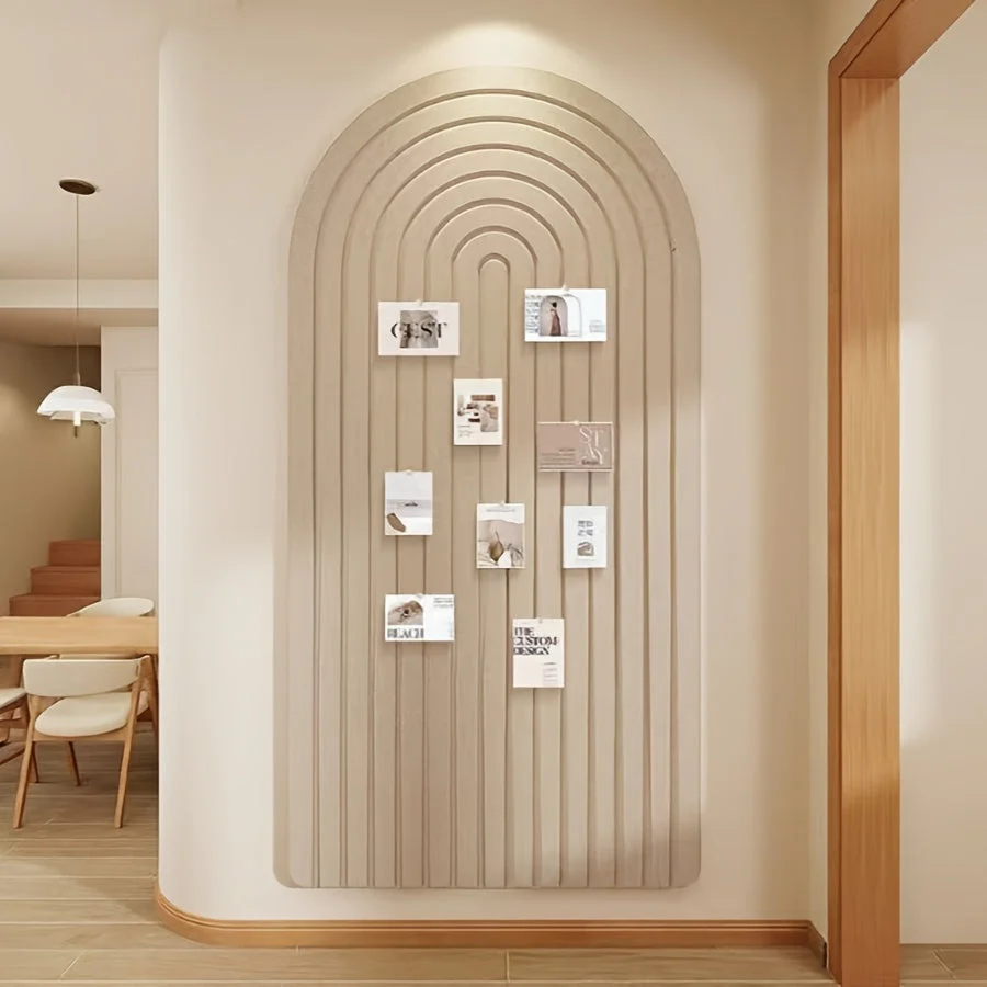 Gebogen Vilt Prikbord – Grote Zelfklevende Wanddecoratie van Polyester Vilt
