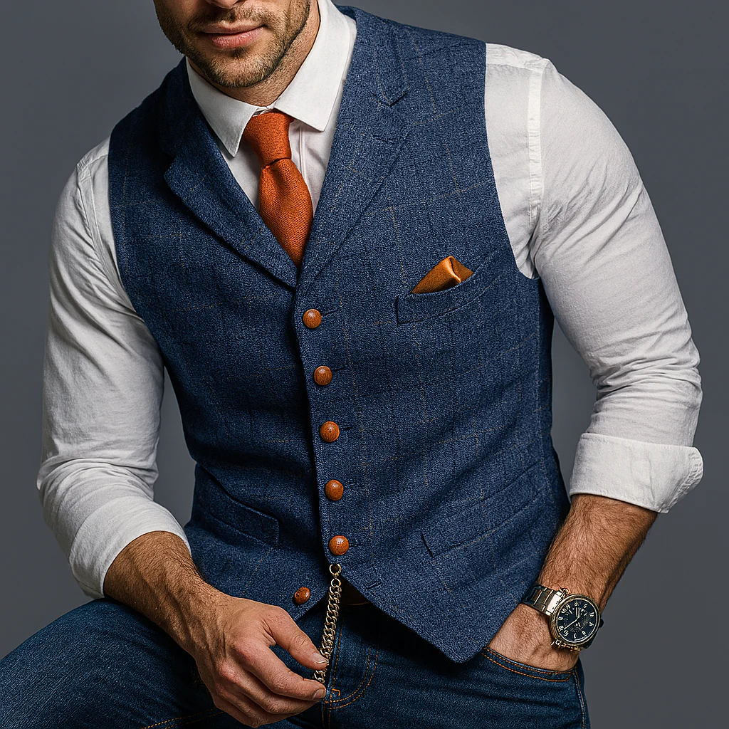 Formele V-hals Vest – Dubbelrij en tijdloze elegantie
