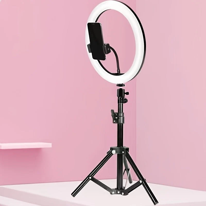 10-Inch LED Ringlicht met Verstelbare Statief en Telefoonhouder – Ideaal voor Make-up, Fotografie en Vloggen