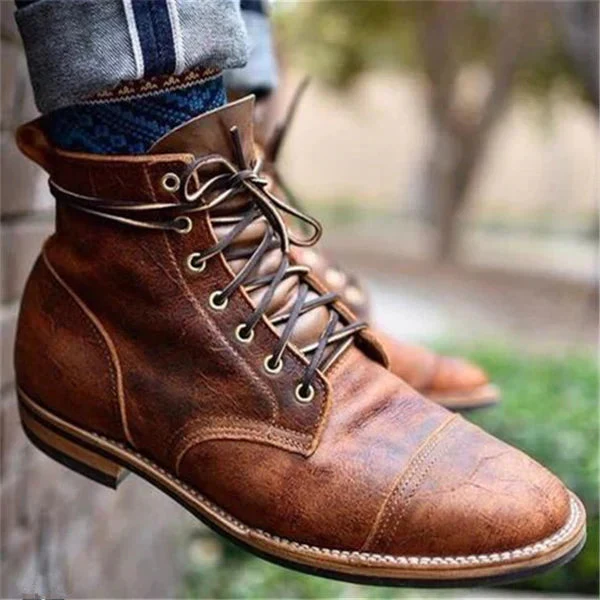 Heren Lederen Stiefels HeritageLine – Stijlvolle Veterschoenen van Duurzaam Leer