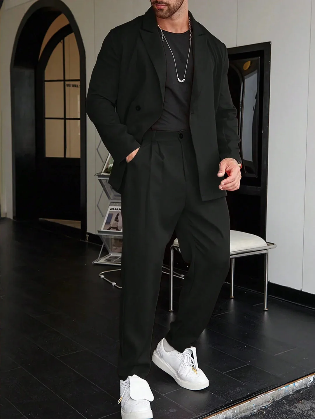 Herenpak ModernFit – 2-delig Slim Fit Pak met Spitzenrevers