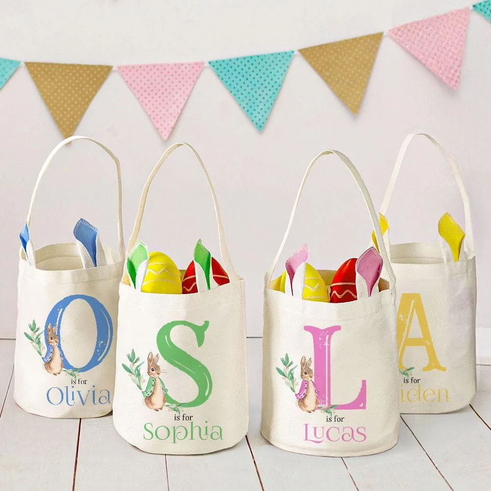 BunnyLuxe paasmand| Schattige gepersonaliseerde paasei jachtmand
