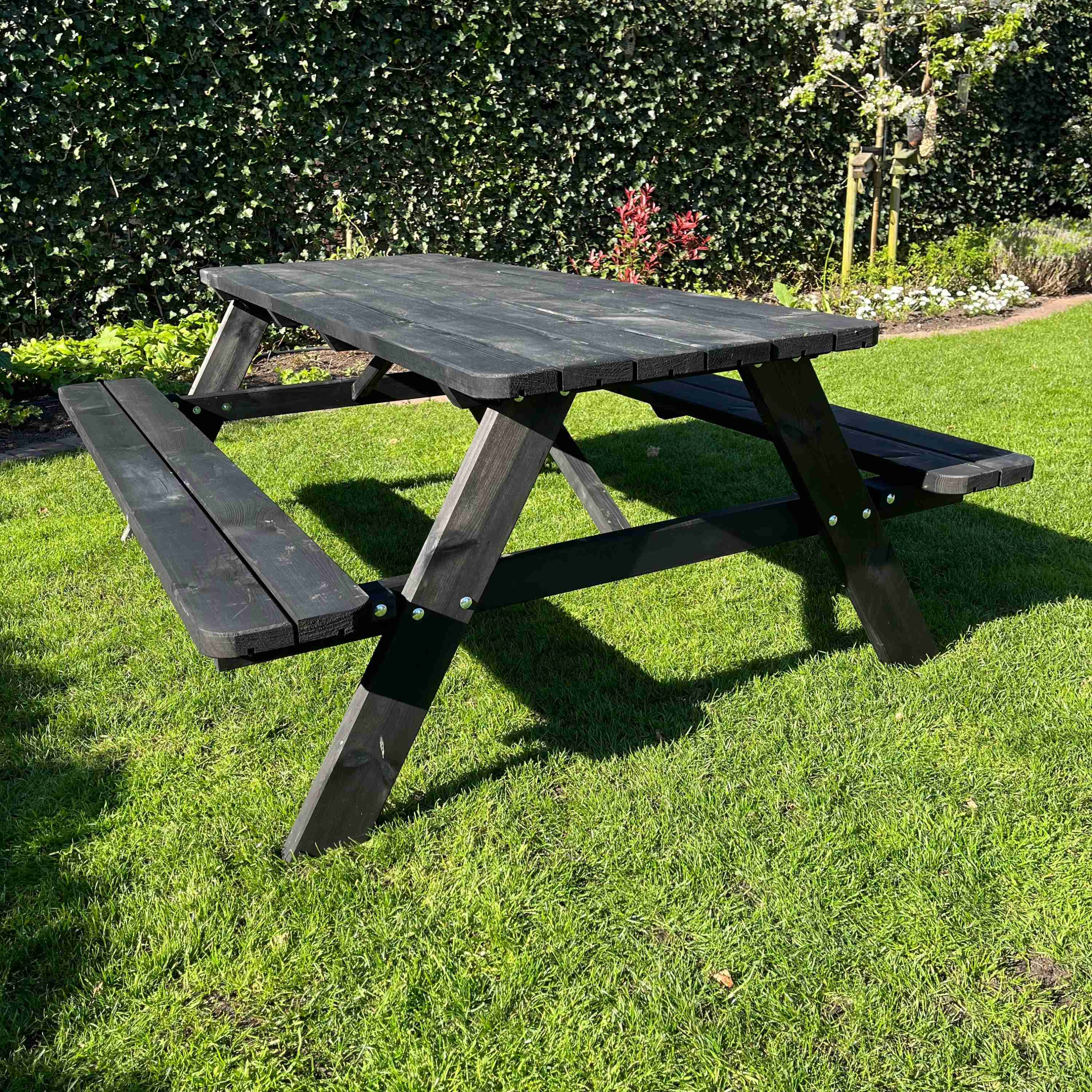 Picknicktafel DeLuxe – Zwart – 200cm