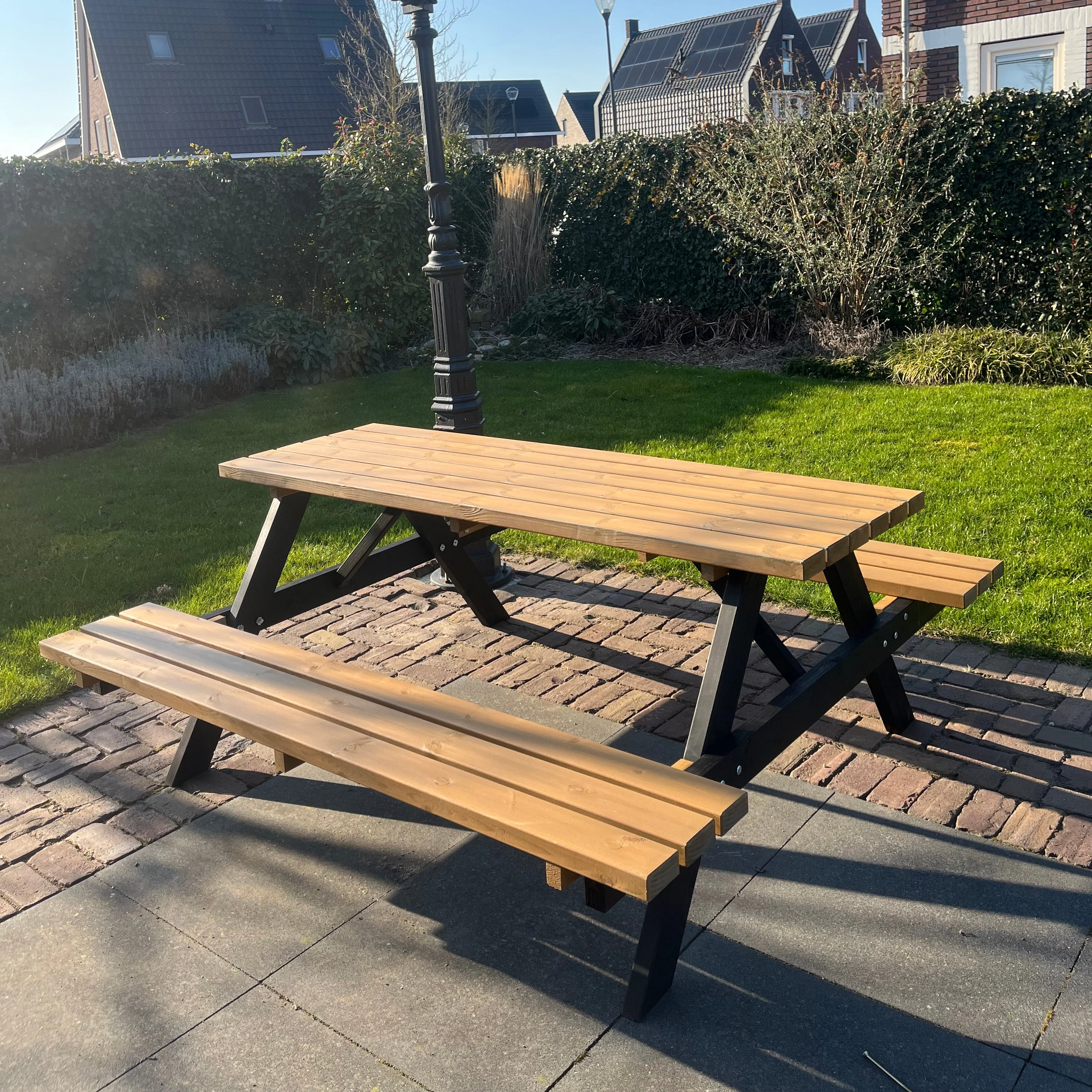 Picknicktafel DeLuxe – Zwart-bruin – 180cm