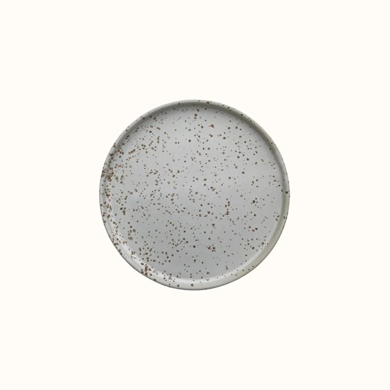 Inka lunch/dessert plate – pack of 2 white/ light brown