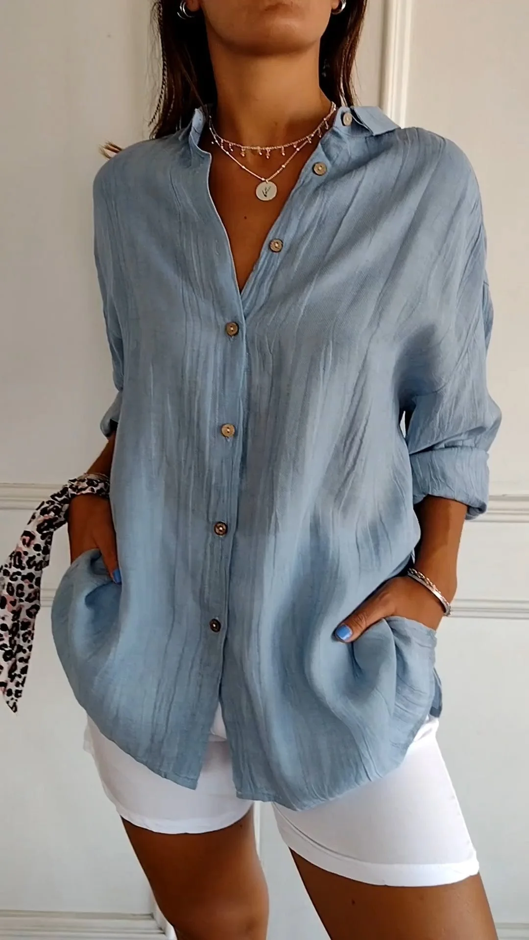 Elegante lichte blouse voor dames | Lange mouwen