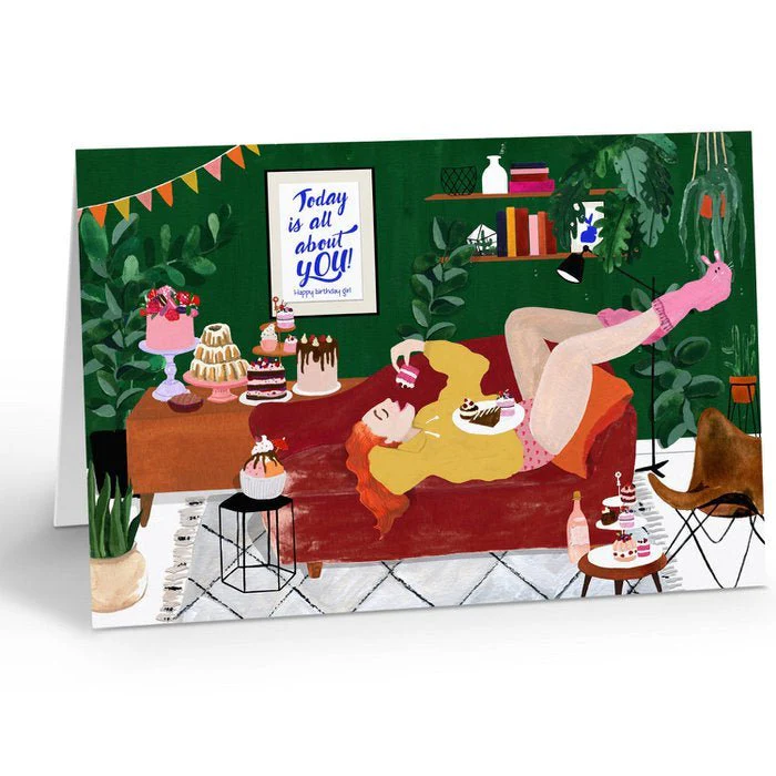 Kaart | Birthday Couch Girl