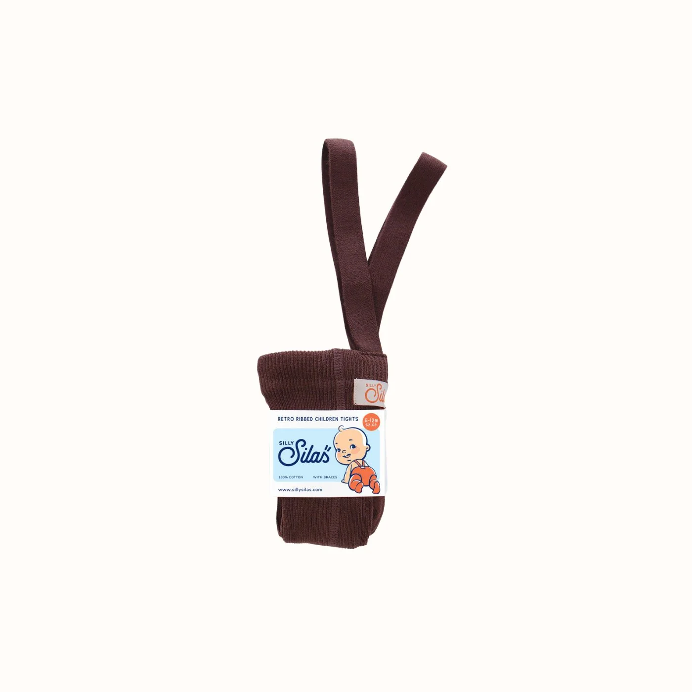 Katoenen maillot met voetje | chocolate brown