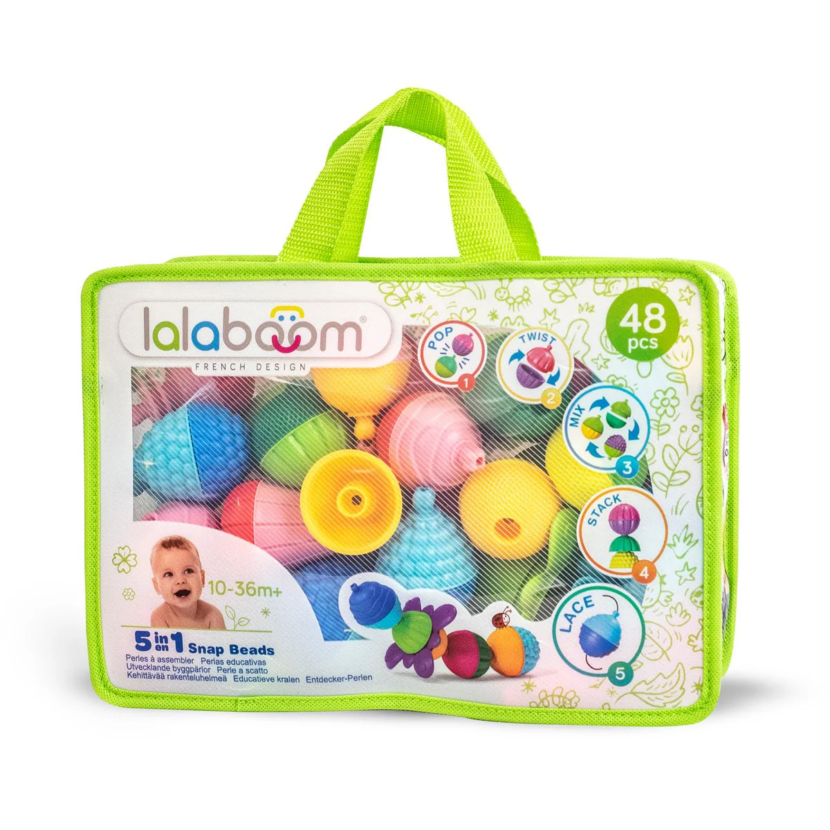 Lalaboom | Educatieve Kralen | 48 stuks Lalaboom | Educatieve Kralen | 48 stuks