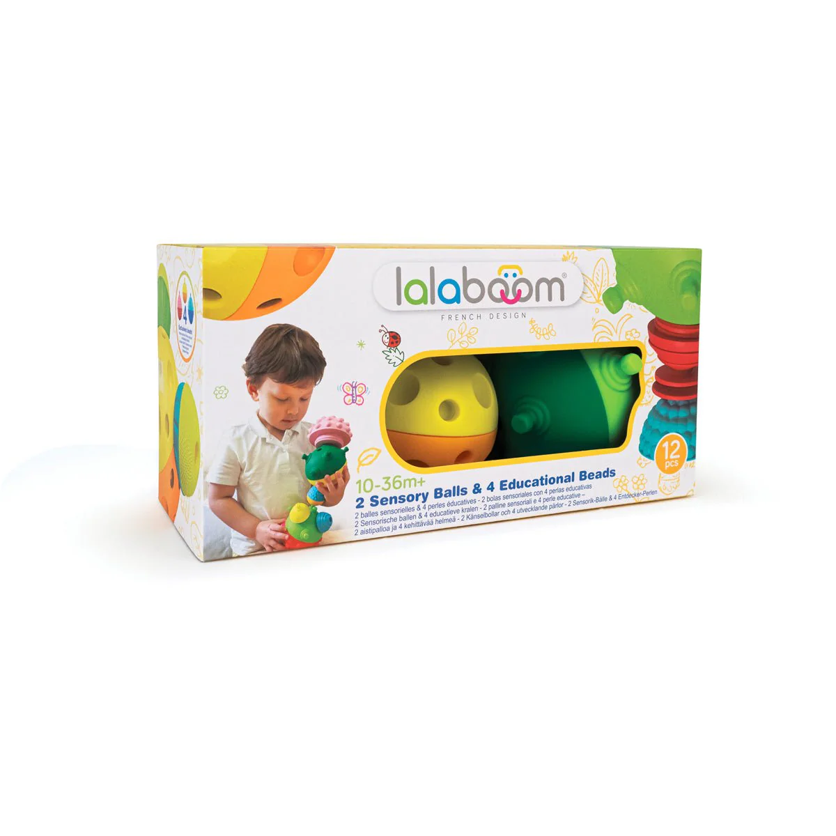 Lalaboom | Sensorische ballen en Educatieve Kralen | 12 stuks Lalaboom | Sensorische ballen en Educatieve Kralen | 12 stuks