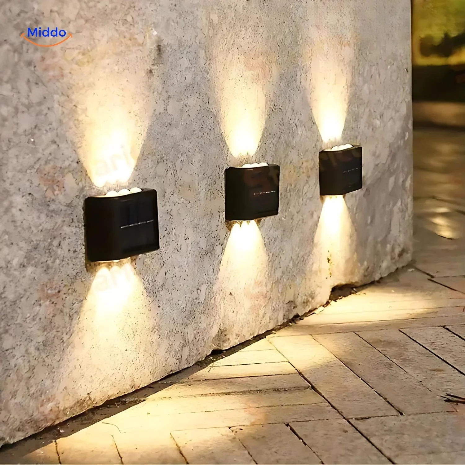 LumiGlow Solar-Wandlamp | Waterdichte LED met Dubbele Kop voor Stijlvolle Buitendecoratie
