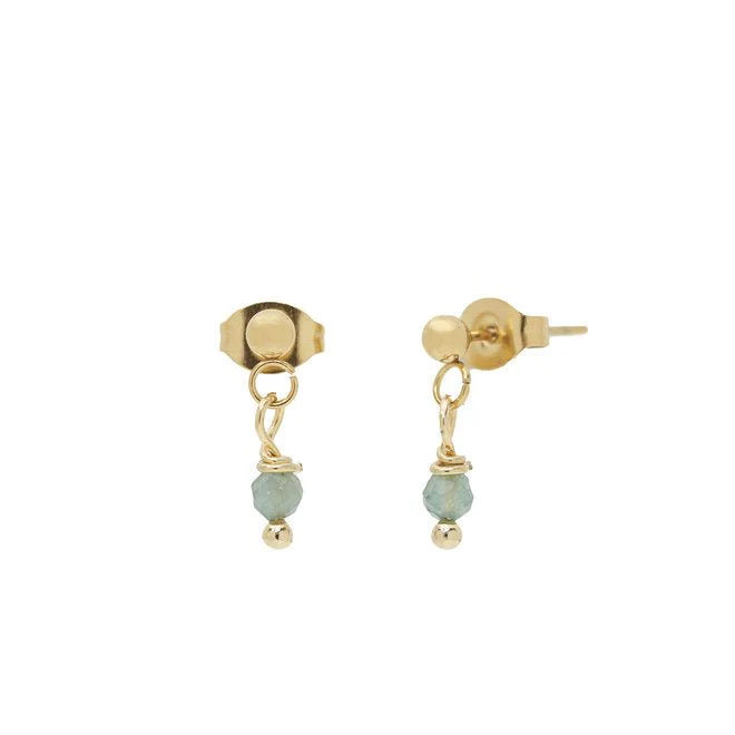 MADAM the label | Oorknopjes groene apatiet goud