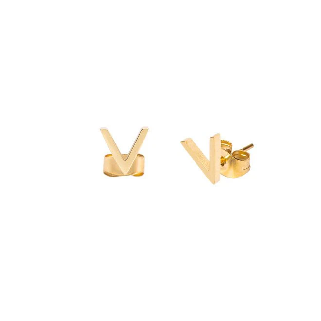 MADAM the label | Oorknopjes V goud MADAM the label | Oorknopjes V goud