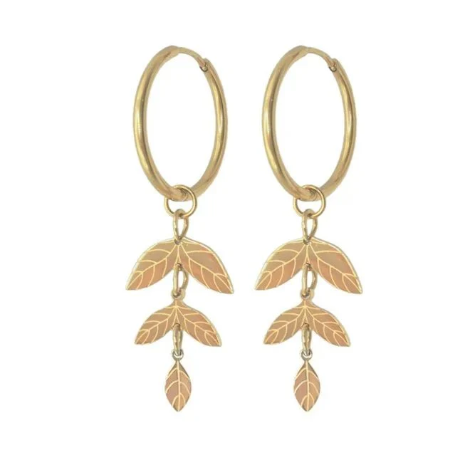 MADAM the label | Oorringen big leaf goud MADAM the label | Oorringen big leaf goud