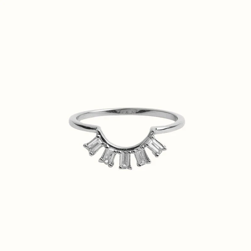Magique gold or silverplated ring kroon transparant
