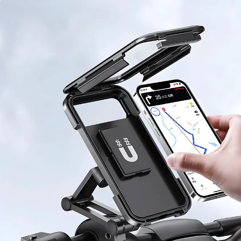 SafeRide Waterdichte Smartphonehouder – 360° Draaiend voor Fiets en Regenweer