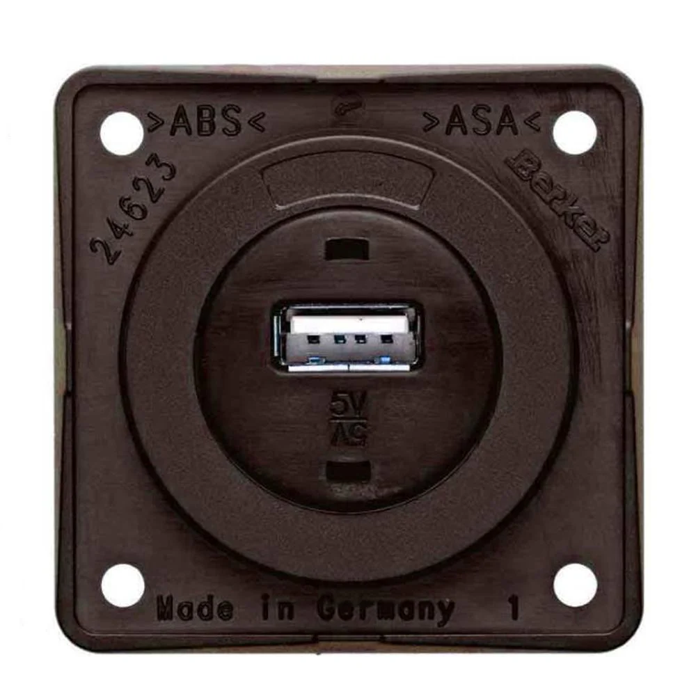 Berker Contactdoos 1x USB Lader 12V Inbouw Bruin Mat