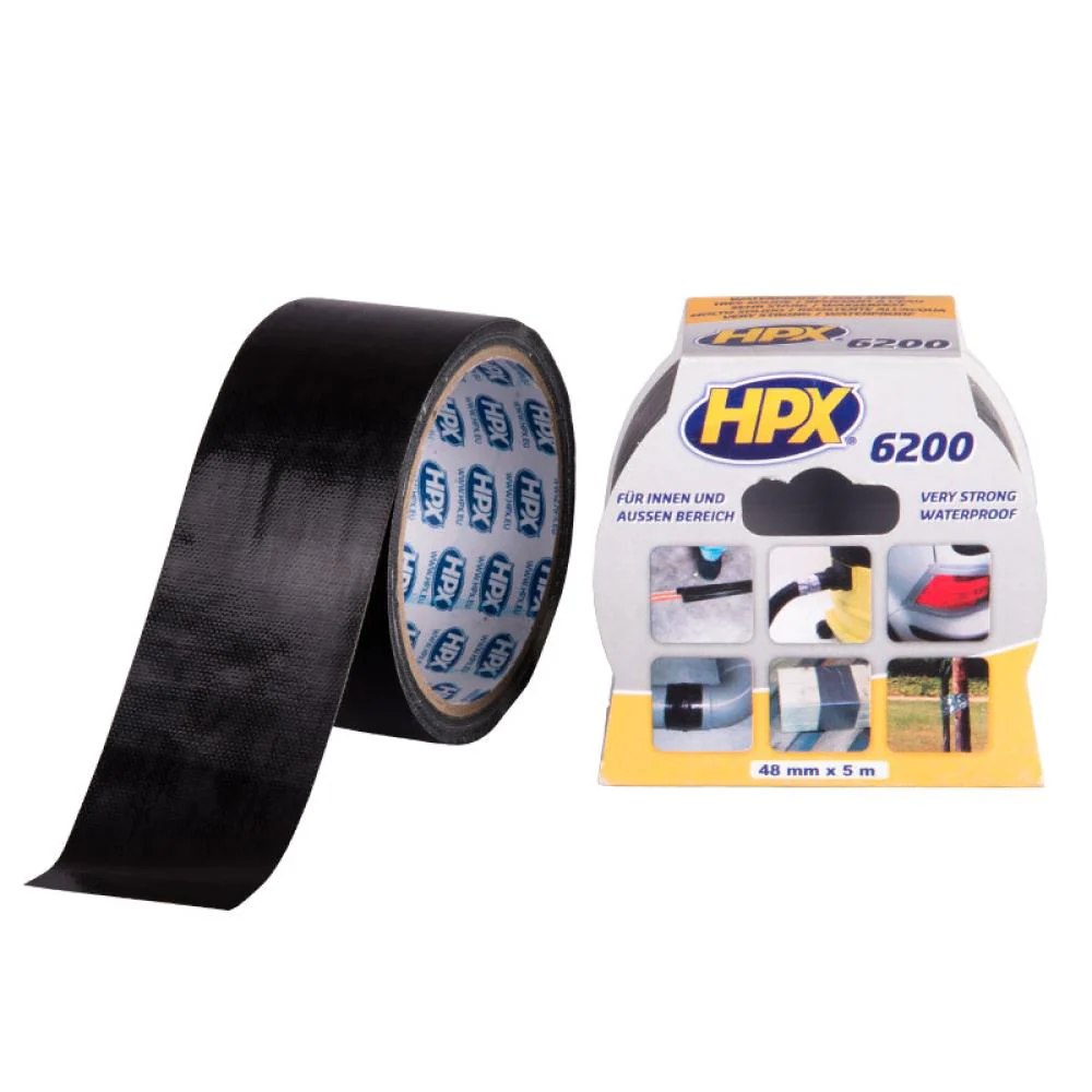 HPX 6200 Reparatie Tape 48mmx5 meter Zwart HPX 6200 Reparatie Tape 48mmx5 meter Zwart