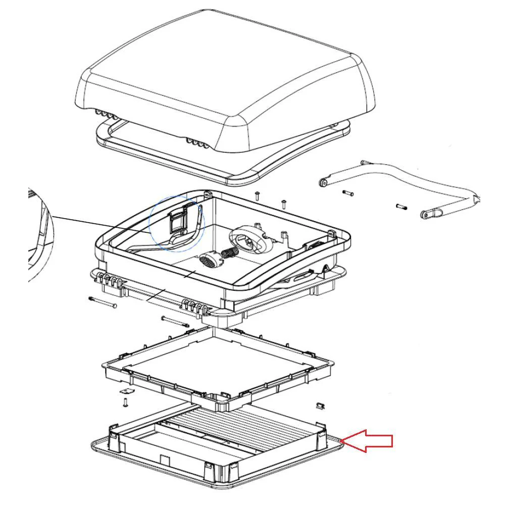 Dometic Dakraam Micro Heki Binnenkader 23-42 met Hor