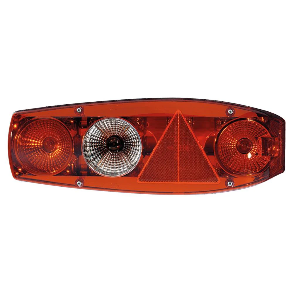 Hella Achterlicht Caraluna II Plus Rem/ Knipper/ Mist/ Achteruitrij/ Zijmarkering/ Driehoek Reflector Rechts Hella Achterlicht Caraluna II Plus Rem/ Knipper/ Mist/ Achteruitrij/ Zijmarkering/ Driehoek Reflector Rechts