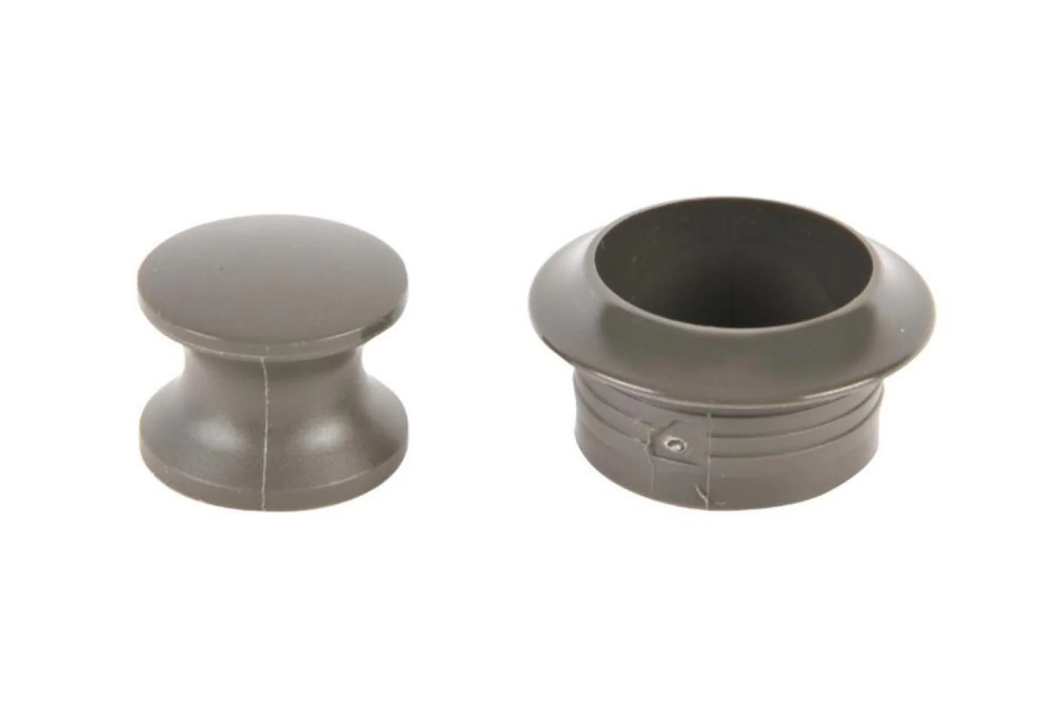 Knop+Ring Pushlock Grijs 2st
