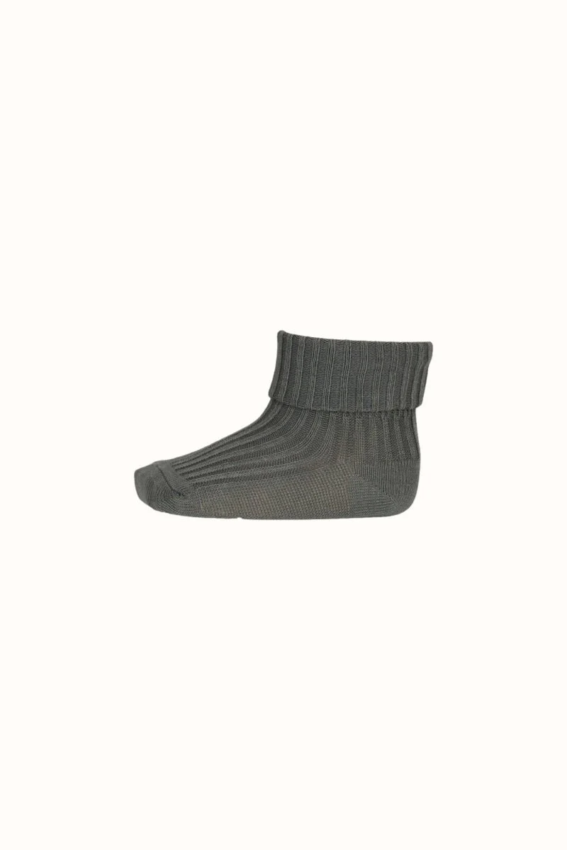Mp cotton rib baby socks agave green