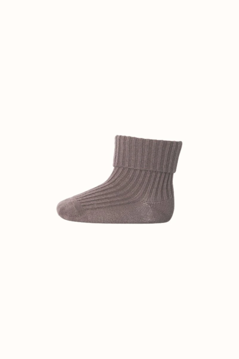 Mp cotton rib baby socks brown sienna