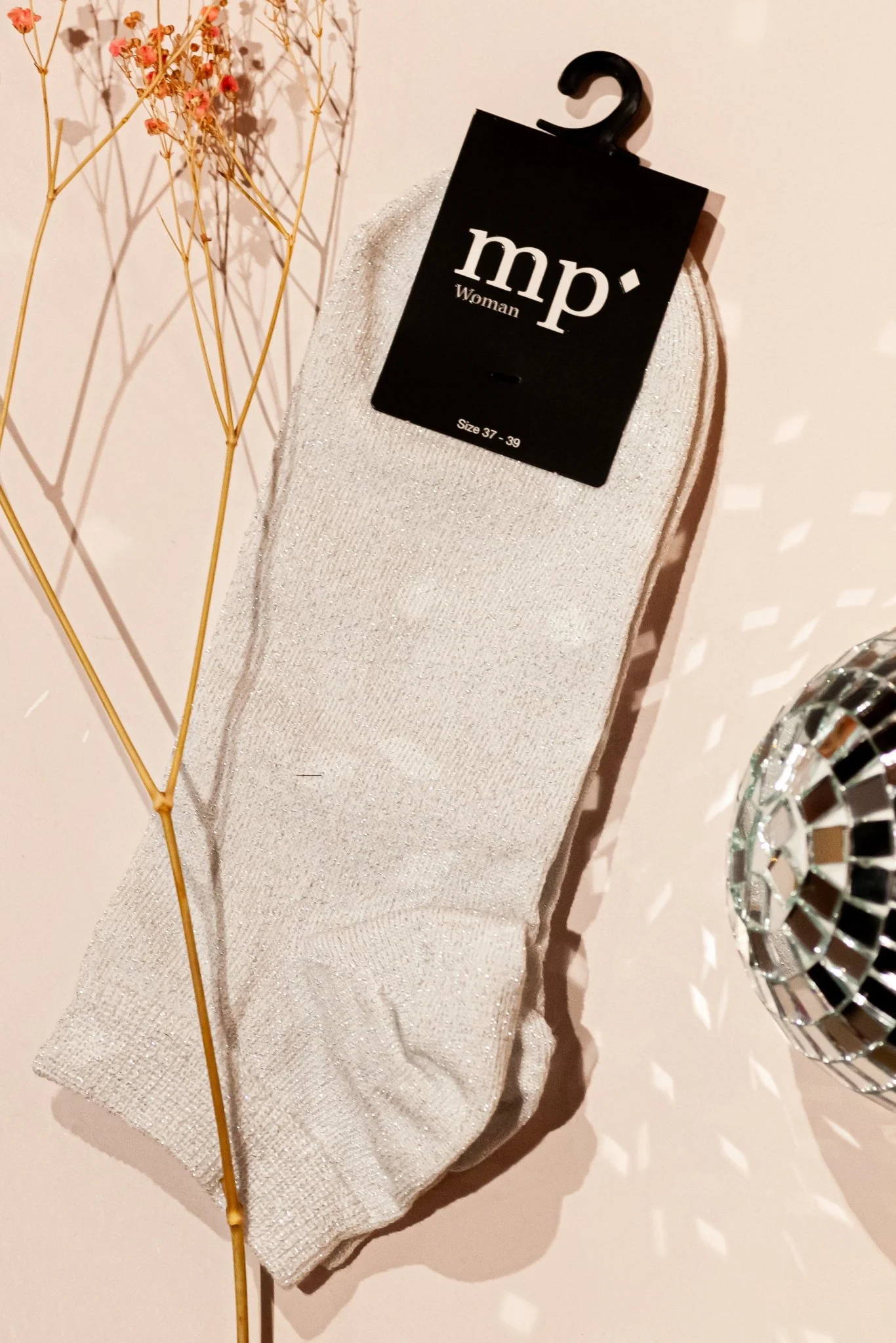 MP| Zoe glitter sneaker sokken | White