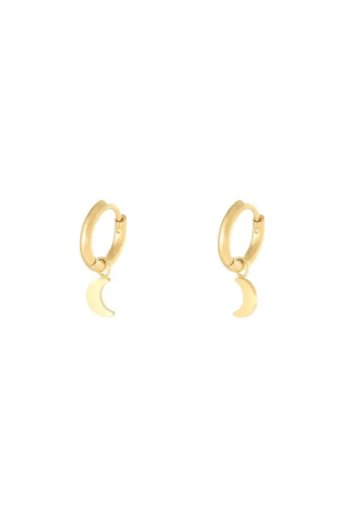 Oorbel Ring met Maan | Goud