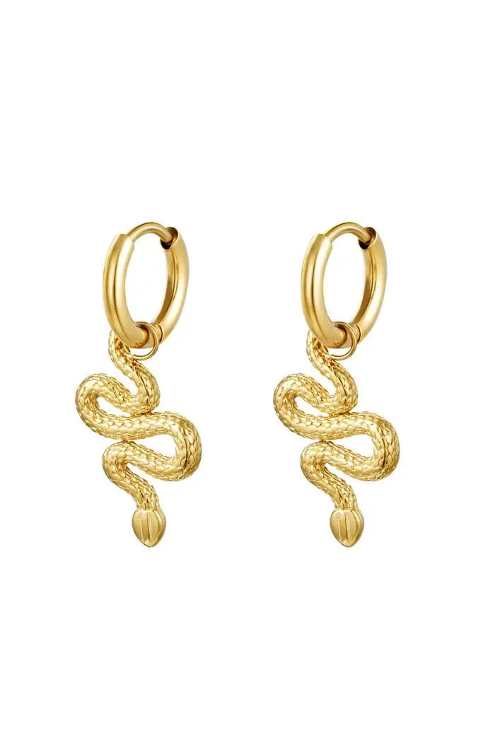 Oorbel Snake | Goudkleurig | Stainless steel Oorbel Snake | Goudkleurig | Stainless steel