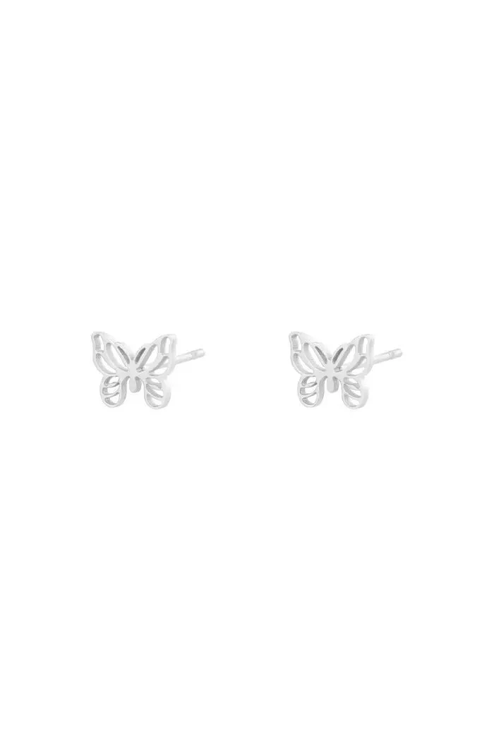Oorknopjes Vlinder | Zilver