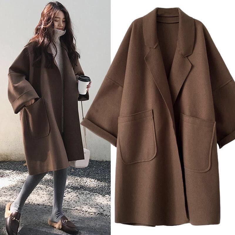 Aura Wolmix Trenchcoat – Oversized Damesjas met Elegante Snit