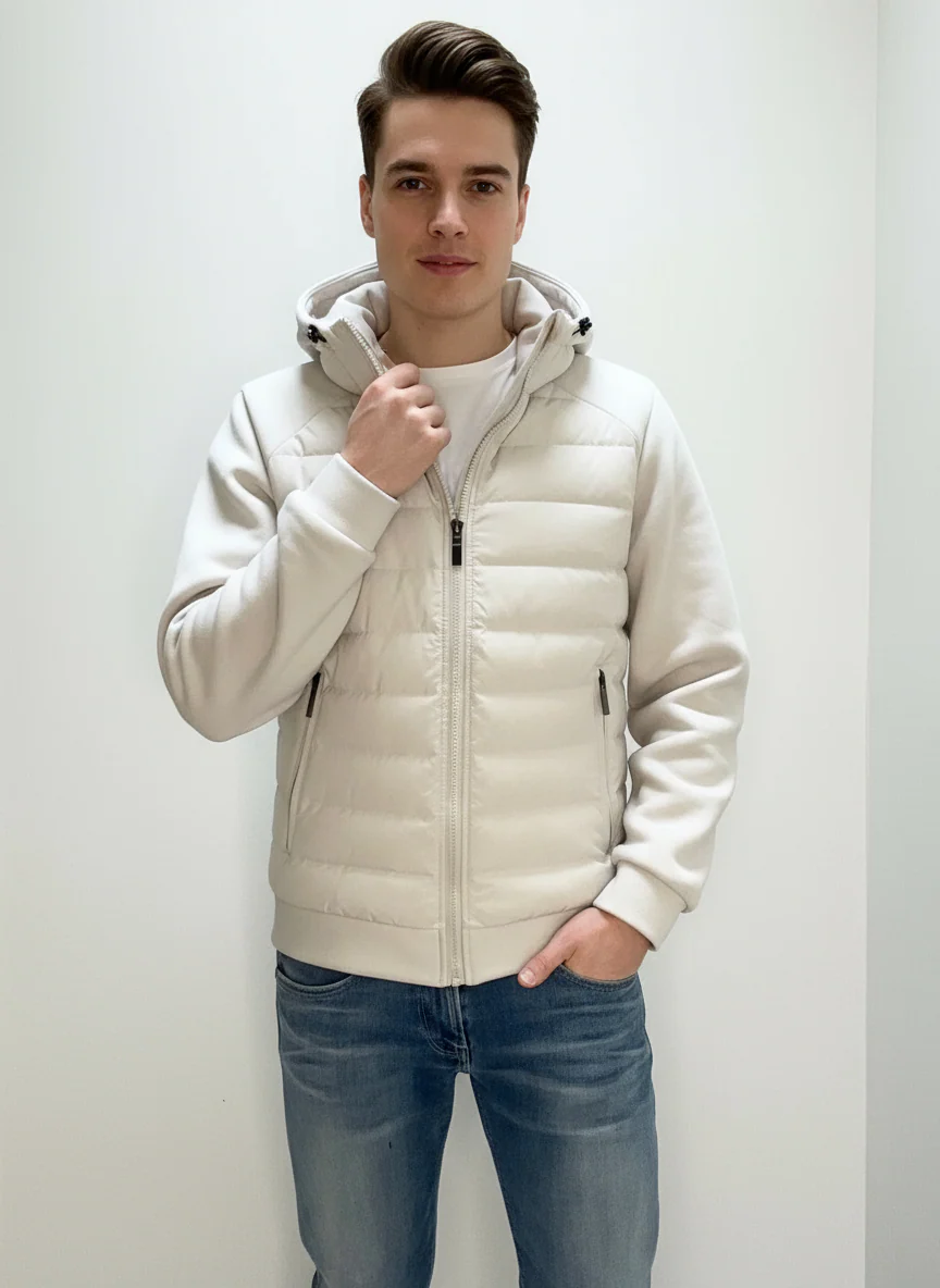 UrbanWarm lichte herenjacke met capuchon – stijlvolle gewatteerde tussenjas