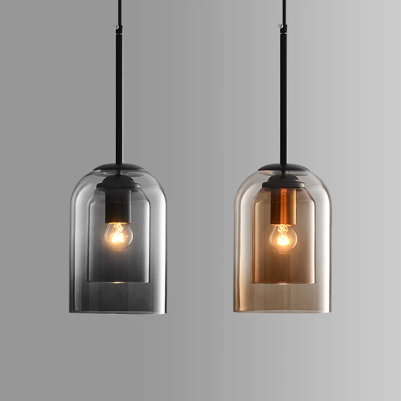 Mica Mid-Century Hanglampen met Dubbel Glas