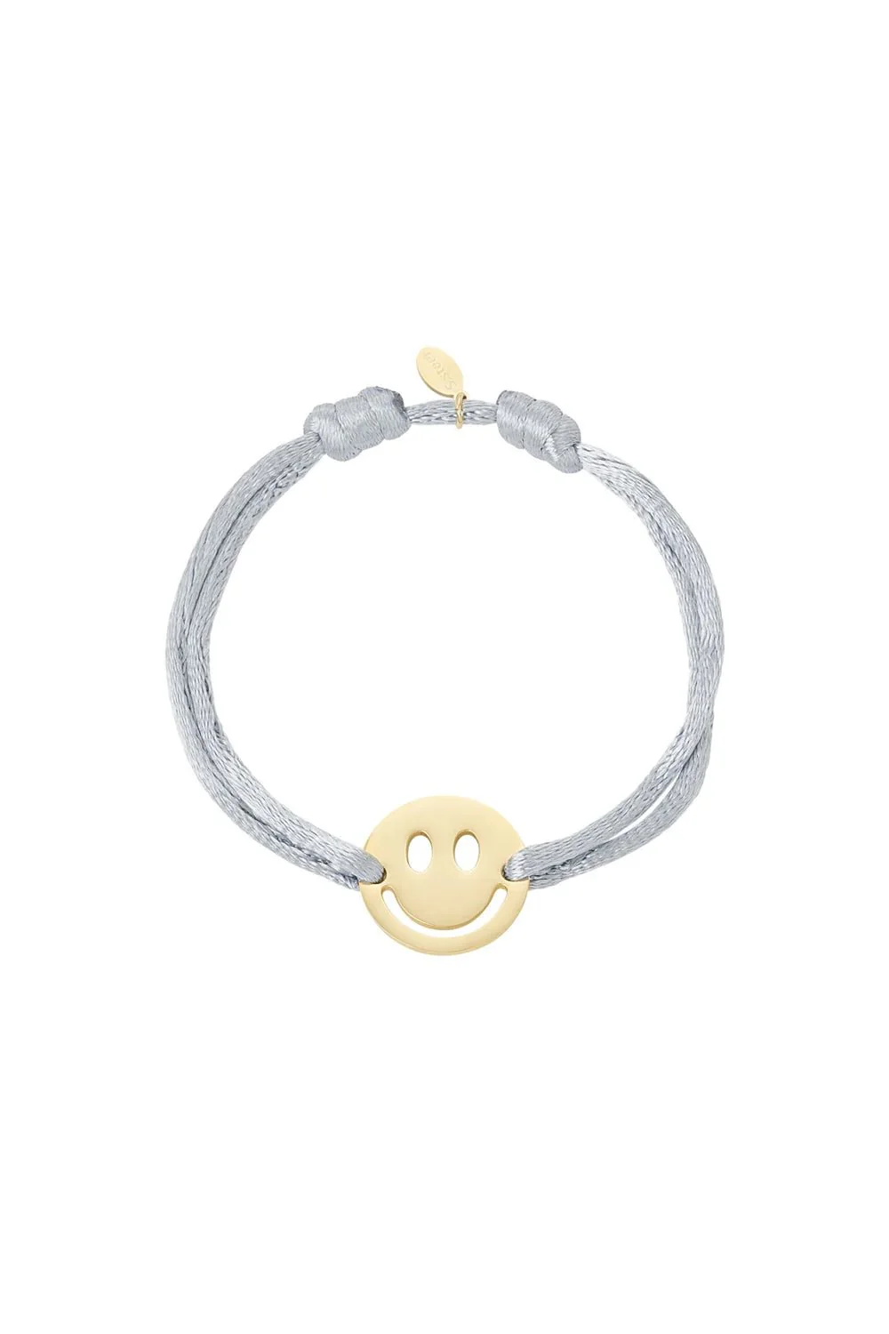 Satijnen Armband Smiley | Grijs Satijnen Armband Smiley | Grijs