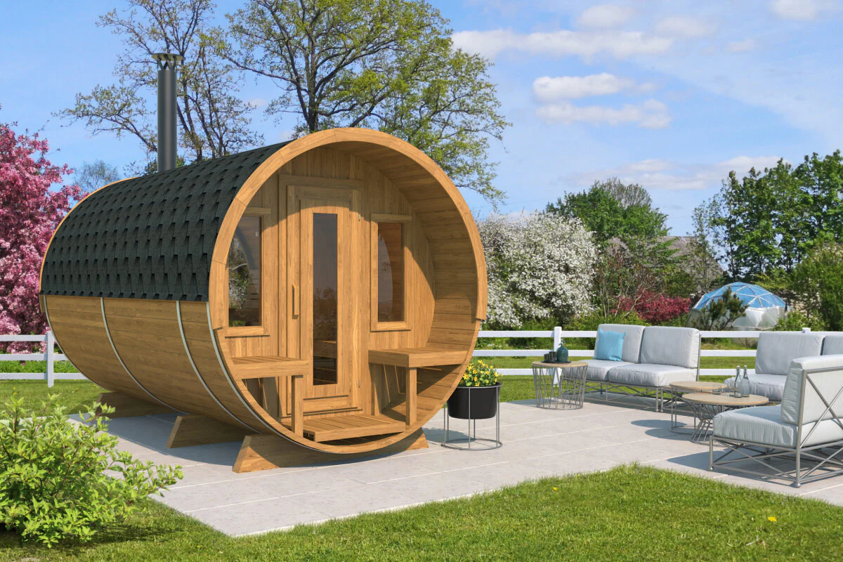 Gothenburg Wooden Barrel Sauna voor 6 personen-GRE
