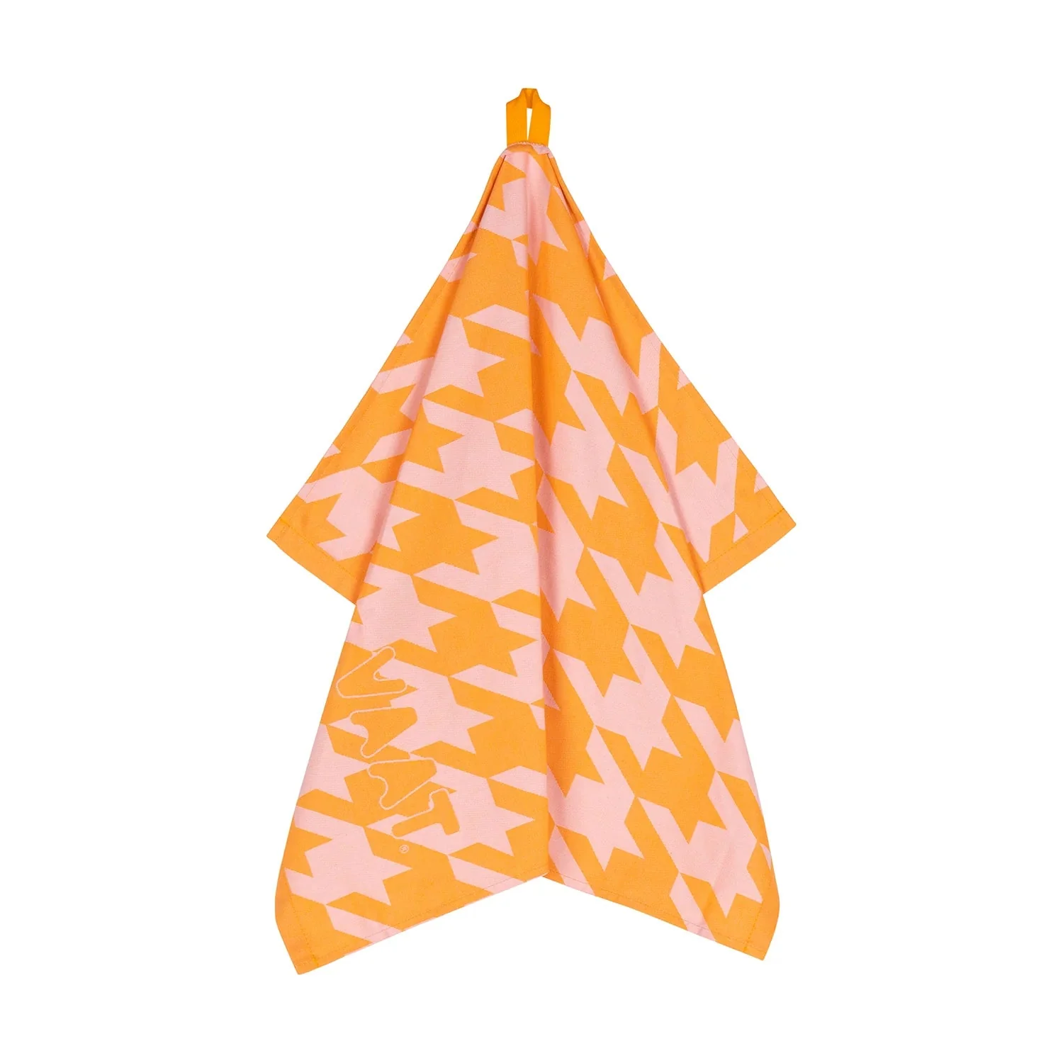 Set keuken en theedoek | Pied de Poule| Oranje-Roze