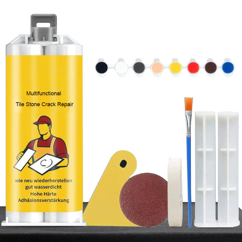 LuxuraFix Tegel- en Steenbreukreparatieset | Hoogwaardige set voor moeiteloze reparatie van tegels en steenbreuken