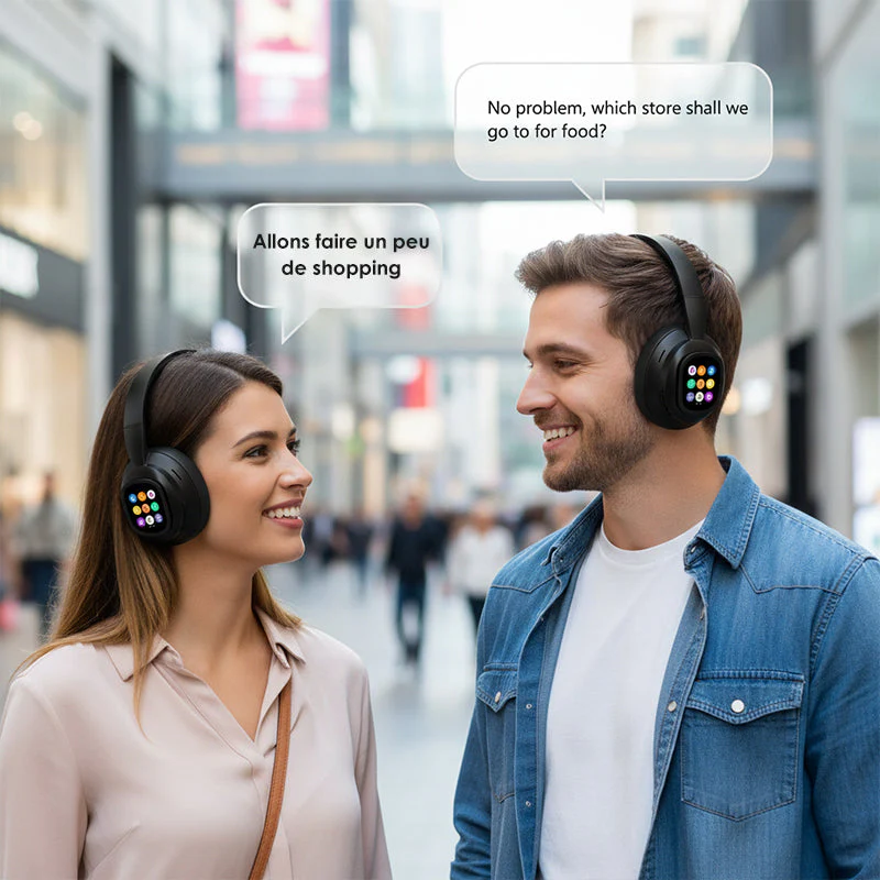 AIWave | AI Bluetooth Koptelefoon met LCD Display Spraakbesturing Geluidsisolatie voor Muziek en Oproepen
