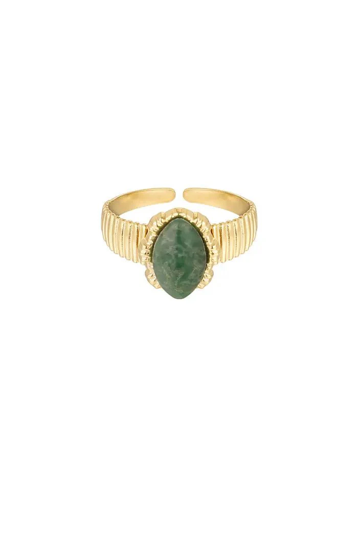 Statement Ring | Stainless Steel | Groen